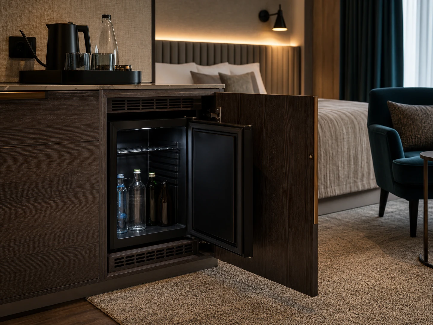Hotellitoa vaikselt ventileeritud minibaar